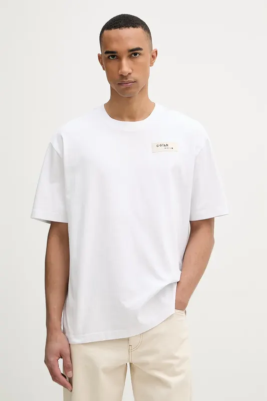 G-Star t-shirt męski bawełniany HB badge relaxed