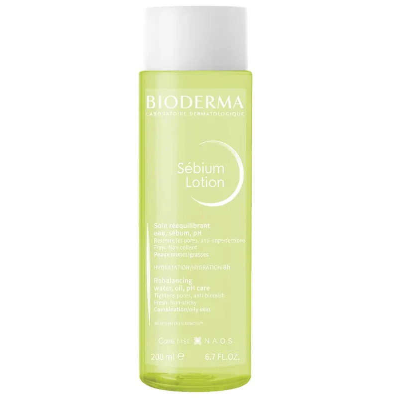 Bioderma Sebium Rebalancing Lotion Toner for oily, acne-prone skin for 8h hydration 200ml