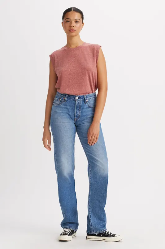Levi's 501 '90s Lightweight Bold Underline Ltw Maat: W26L30 | Straight Jeans Outlet | Dames | Blauw