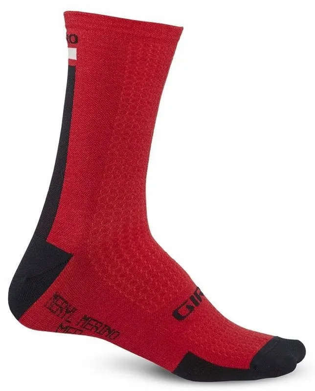 Skarpety GIRO HRC + MERINO WOOL czerwono-czarny (XL (46-48))