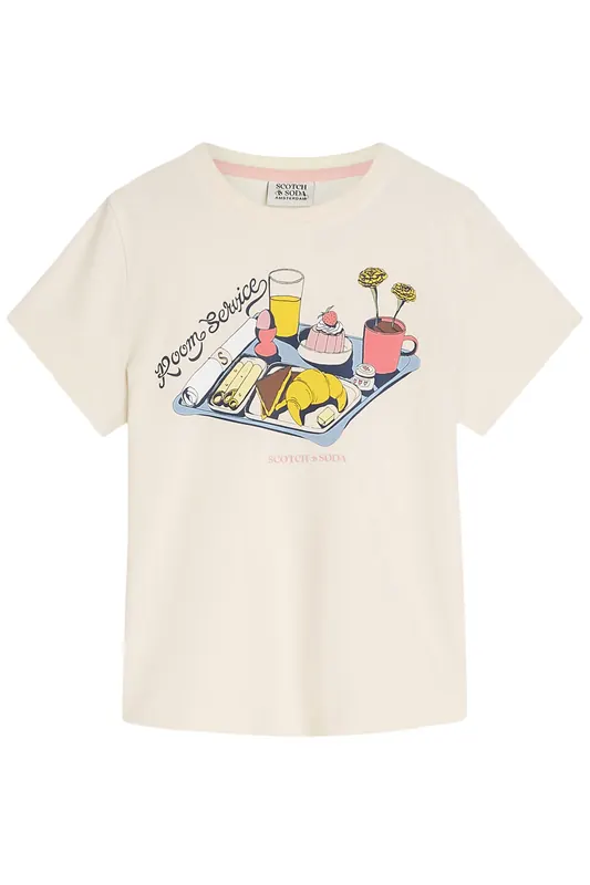 Scotch & Soda Girls Baby Short Sleeve Tee Eggnog Maat: S | T-Shirts Outlet | kids | Wit