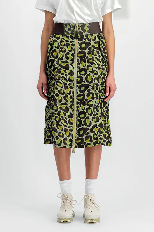 Alpha Industries Ma-1 Midi Skirt Camo Olive Leo Camo Maat: M | Midi Rokken Outlet | Dames | Groen