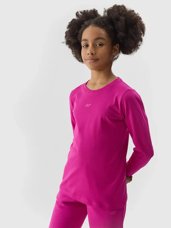 4F Longsleeve dziewczęcy F212 różowy (146)