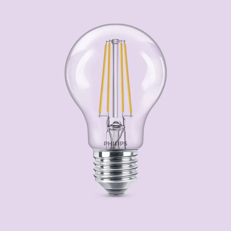 Żarówka LED Philips E27 A60 7W 806lm 2700K filament, opakowanie 6 sztuk