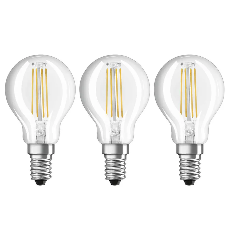 Żarówka LED filament E14 4 W, ciepła biel, 3 szt.