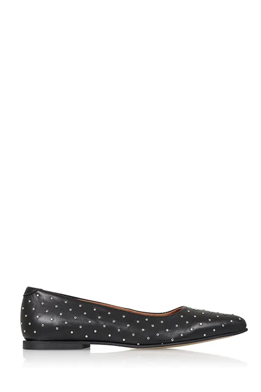 DWRS label Porto Silver Studs Black Maat: 39 | Instappers Outlet | Dames | Zwart