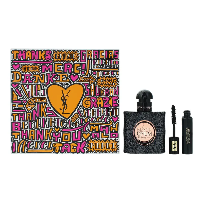 Yves saint laurent Zestaw Yves Saint Laurent: Black Opium Eau de Parfum dla kobiet 50 ml + Mascara Volume Effet Faux Cils Black 2 ml *Miniatura