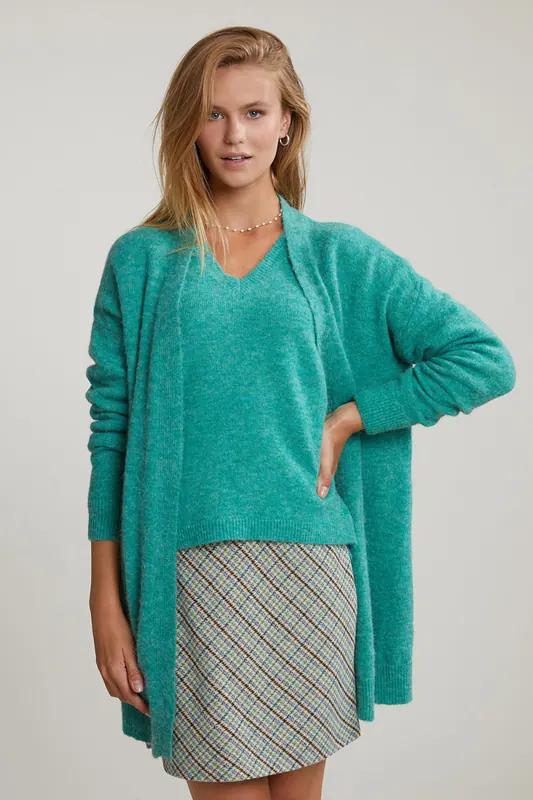 River Woods Green Long V-neck Cardigan Long Sleeves Maat: XS | Cardigans Outlet | Dames | Groen
