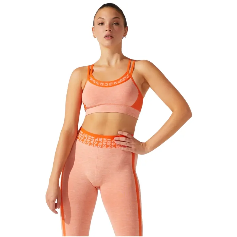 Asics Cropped Logo Seamless Bra 2032B791-800, Damskie, Pomarańczowe, biustonosze sportowe, poliester, rozmiar: S