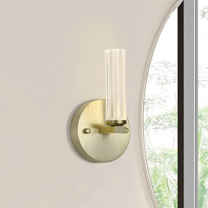 Kinkiet LED do łazienki Aberdeen, wysokość 24 cm, metal w kolorze mosiądzu