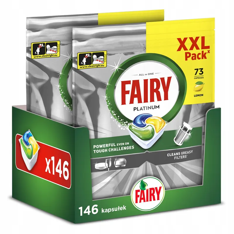 Fairy Platinum Kapsułki do zmywarki Lemon 2x73szt