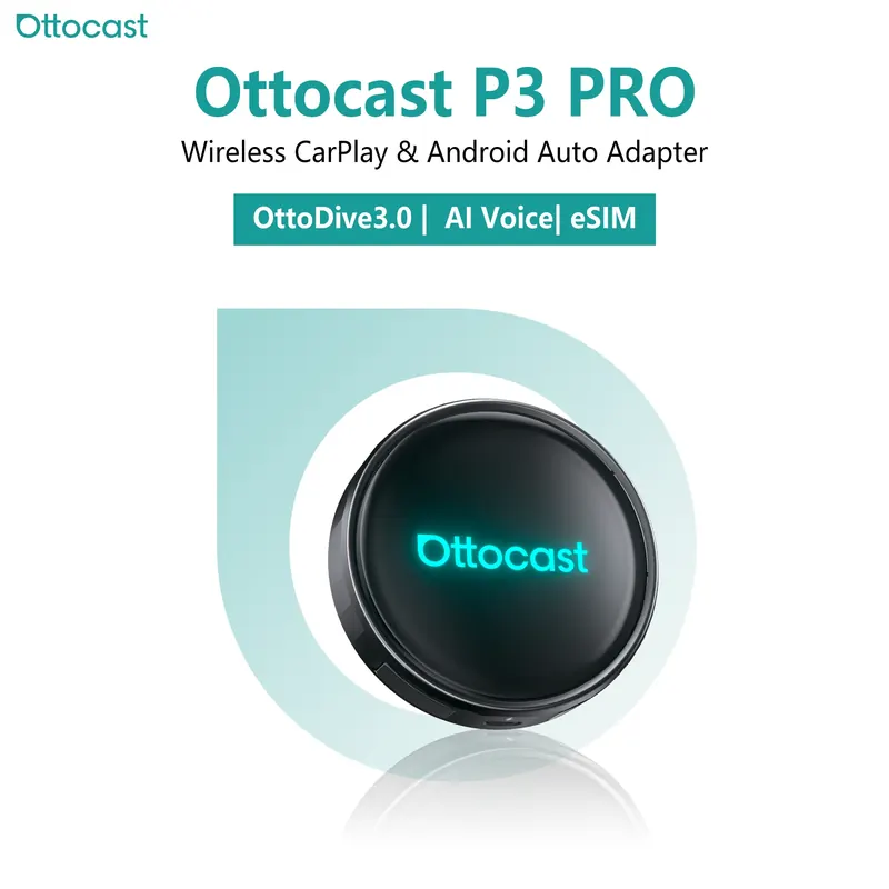 OTTOCAST P3 PRO AI Box Bezprzewodowy CarPlay Android Auto AI Voice Smart SM6225 Android Box Akcesoria Samochodowe do VW Toyota Benz
