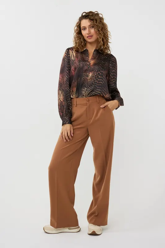 EsQualo Blouse Basic Sneaky Eve Print Maat: 36 | Longsleeves Outlet | Dames