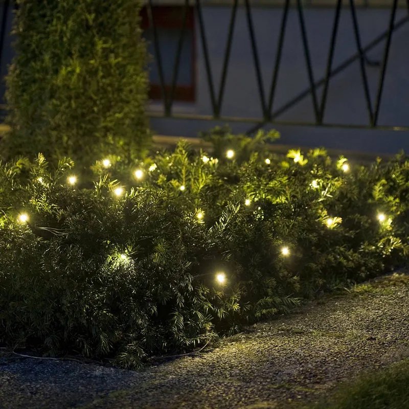 Siatka świetlna LED 64-płomienna, ciepła biel 2m