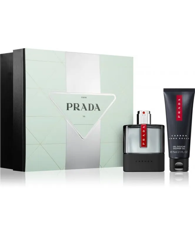Prada Zestaw Prada: Luna Rossa Carbon Eau De Toilette Homme 50 ml + Luna Rossa Carbon Rewitalizujący żel pod prysznic do ciała 75 ml