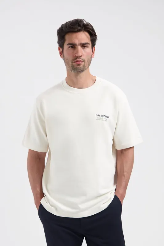 Dstrezzed Ds_lasse Tee Graphic Offwhite Offwhite Maat: XL | Basic T-Shirts Outlet | Heren | Ecru