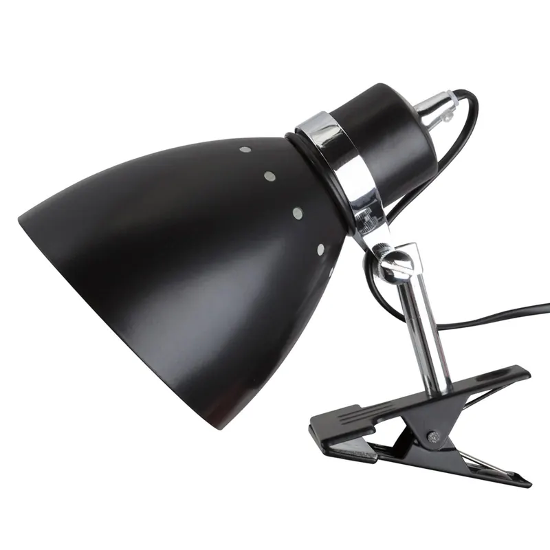 Lampa z klipsem Spring, czarna