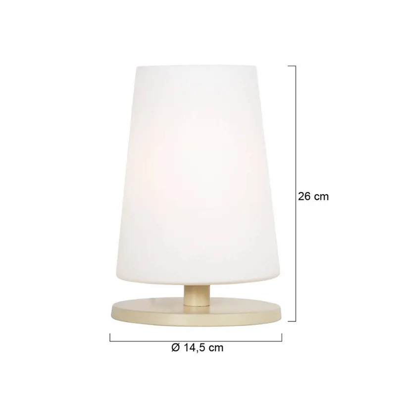 Lampa stołowa Ancilla, kremowa, wysokość 26 cm, metal, szkło, E27