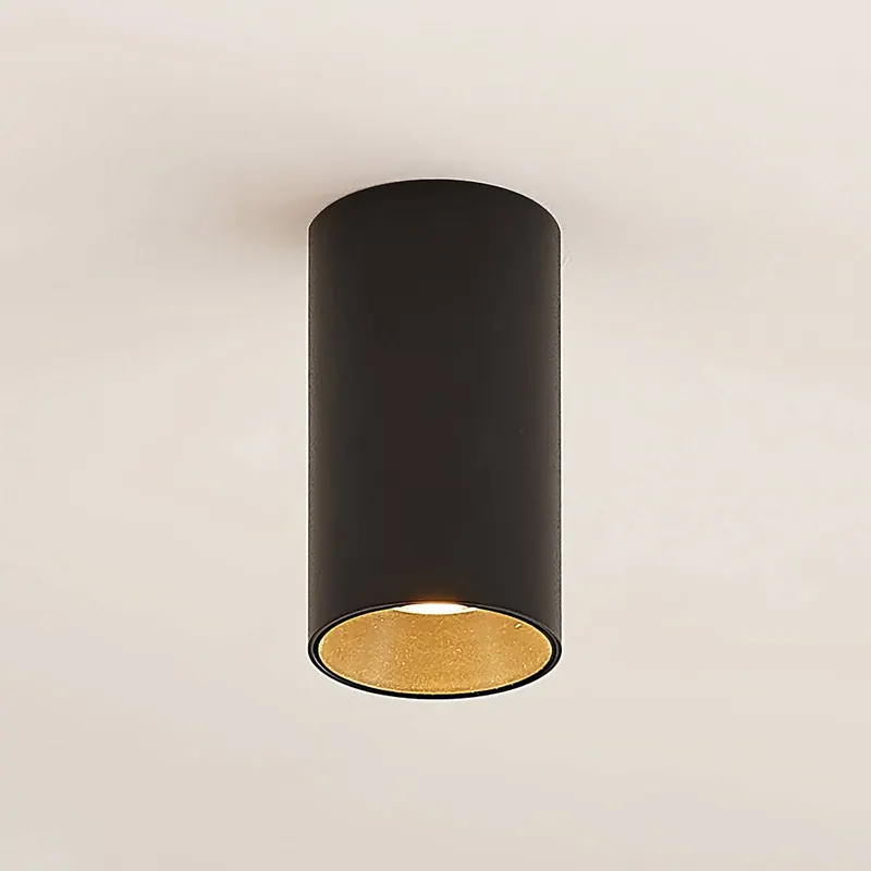 Arcchio Downlight Brinja, czarny, metal, Ø 6 cm, okrągły, GU10