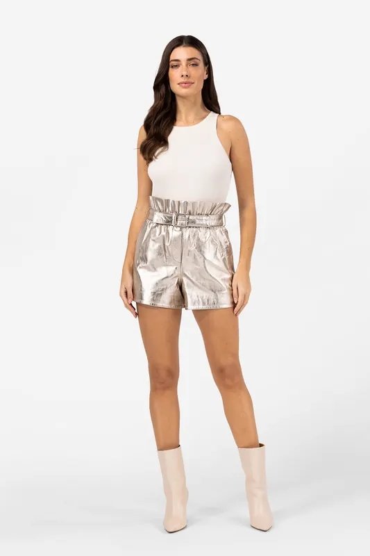 Ibana Semmi Metallic Champagne Maat: 34 | Korte Broeken Outlet | Dames | Zilver