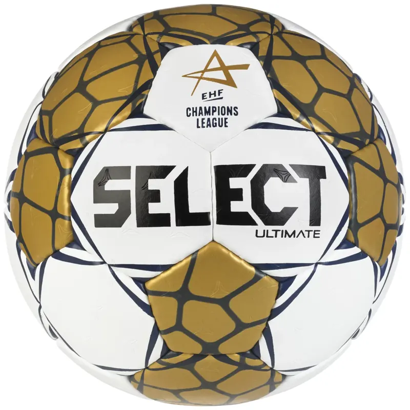 Select Champions League Ultimate Official EHF Handball 200035, Unisex, Złote, piłki do piłki ręcznej, skóra syntetyczna, rozmiar: 3