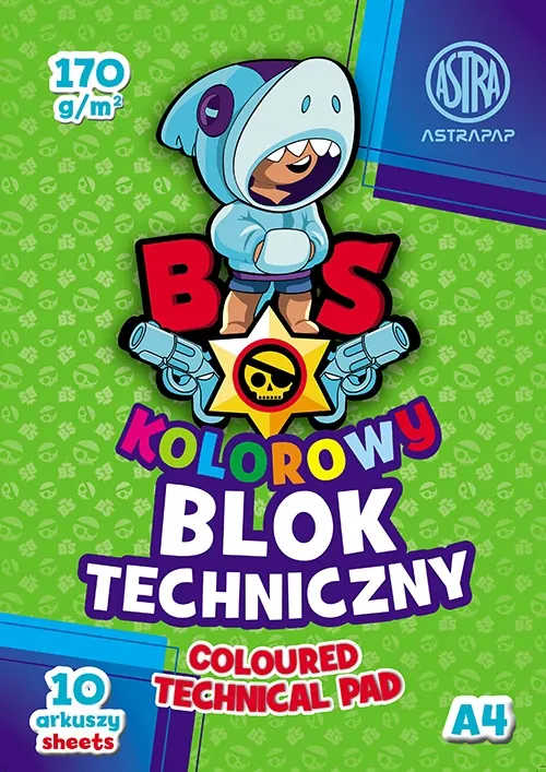 Blok kolorowy barwiony w masie Astrapap A4 170g 10 ark "Pixel&Unicorn"