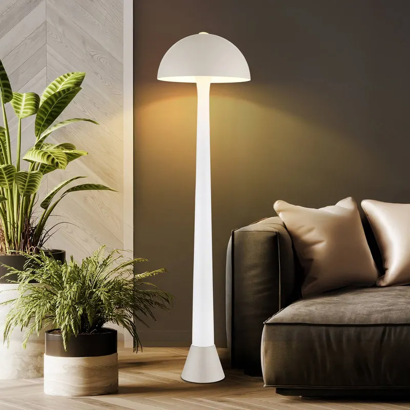 Lampa stojąca Merlin, kolor piaskowy/biały, metalowa, wysokość 150 cm, E27