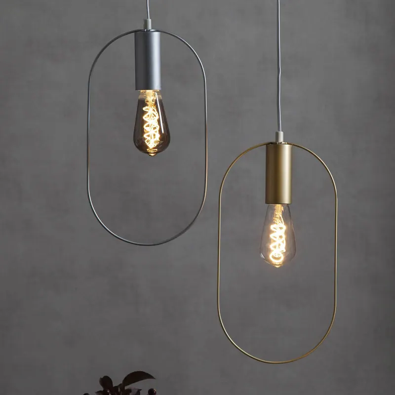 Lampa wisząca Shape z owalem, srebrna