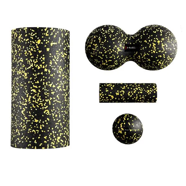 HMS FSBM04 BLACK-YELLOW SET ZESTAW DO MASAŻU WAŁKI/PIŁKI(4 szt)