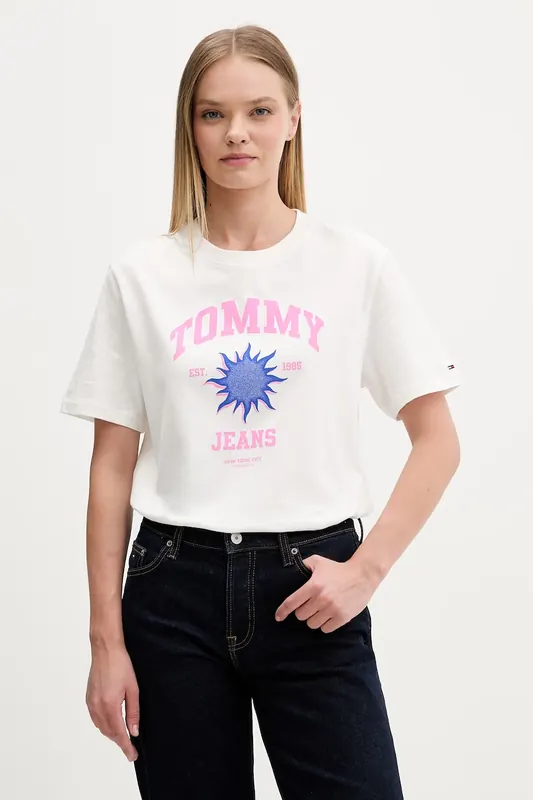Tommy Jeans T-shirt damski bawełniany