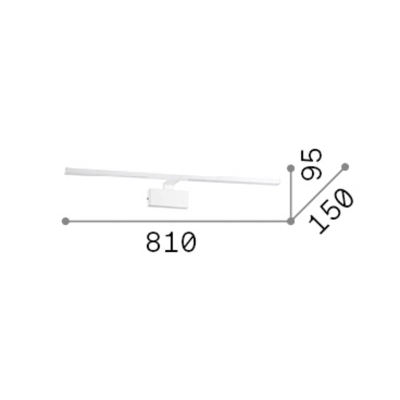 Kinkiet LED IDEAL LUX Alma, mosiądz, szerokość 81 cm