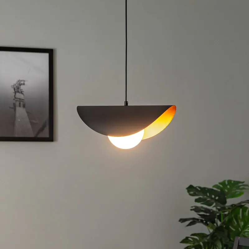 Lampa wisząca Vatoz 2866 1-punktowa, czarny, szkło opalowe