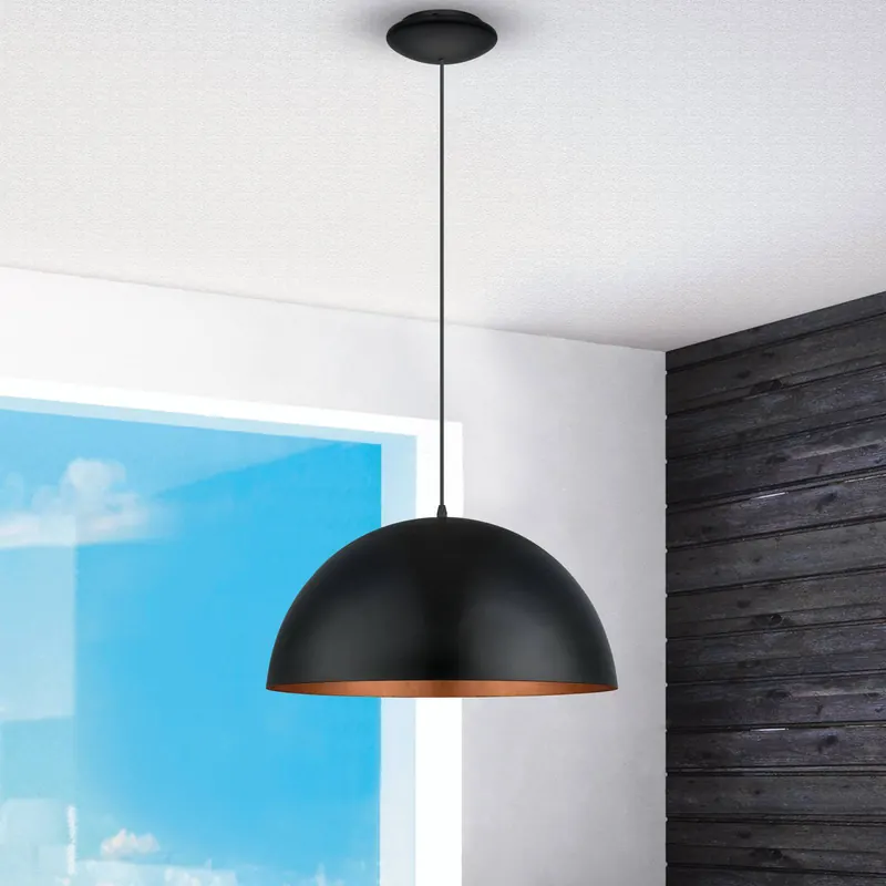 Lampa wisząca Gaetano 1, Ø 53 cm, czarny/miedziany, stal
