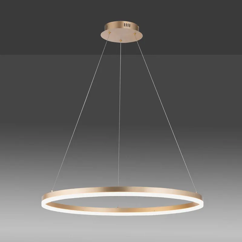 Paul Neuhaus żyrandol LED Titus, Ø 80 cm, mosiądz, ściemniany