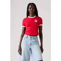 Levi's Graphic Mini Ringer Tee Maat: L | Tops Outlet | Dames