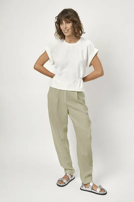 Dante6 Mimou Constructed Pants Swamp Green Maat: 34 | Straight Broeken Outlet | Dames | Beige