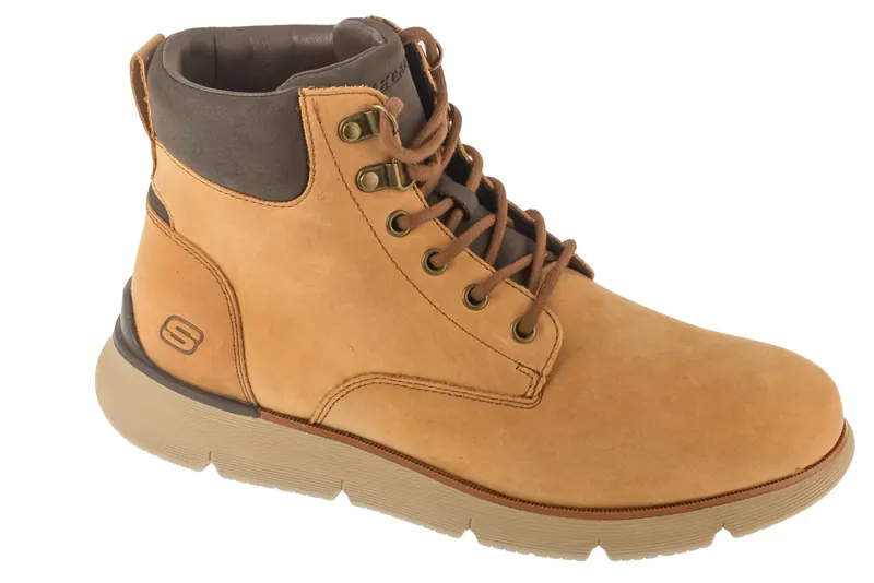 Skechers Augustino - Cobb 205228-LTBR, Męskie, Brązowe, trapery, skóra licowa, rozmiar: 41