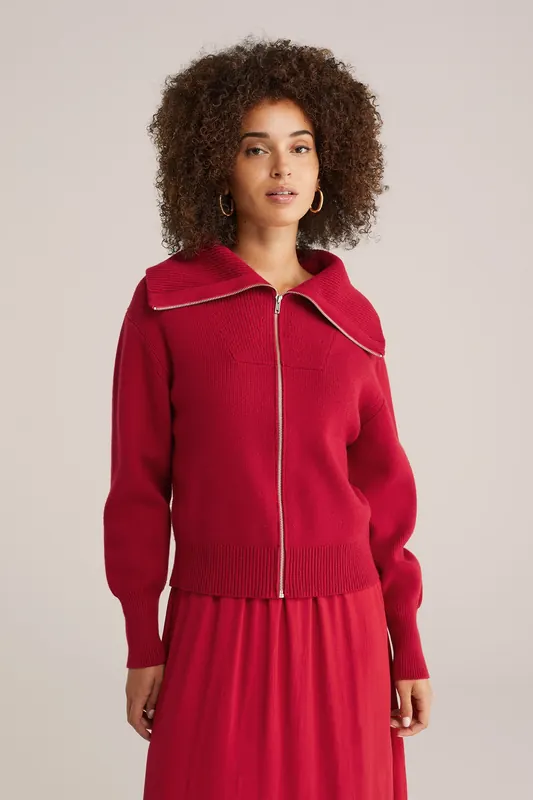 We Fashion Knitted Cardigan Red Maat: XXL | Korte Jassen Outlet | Dames | Rood