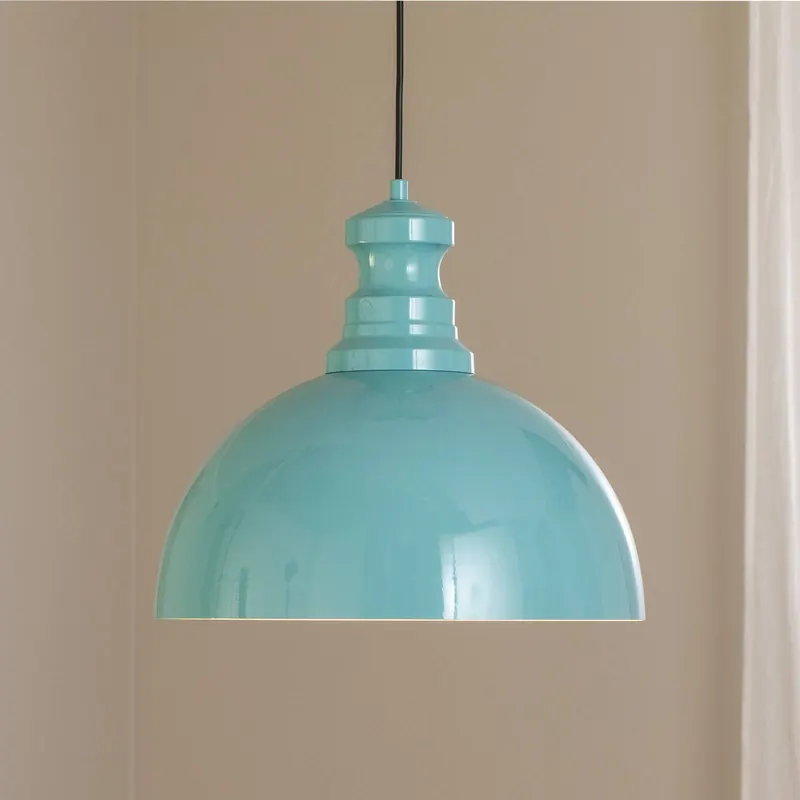 Lampa wisząca Kure, turkusowa, metal, Ø 40 cm E27