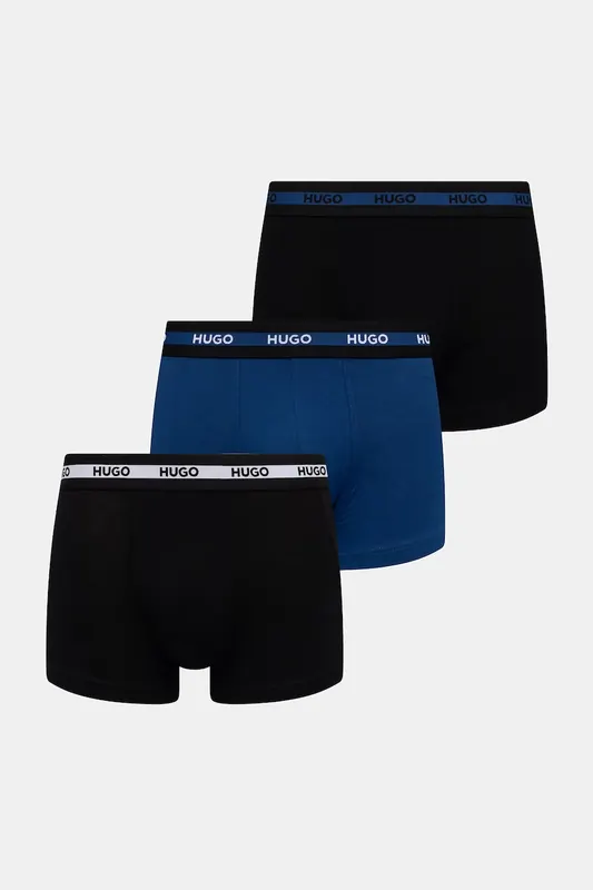 HUGO bokserki dopasowane męskie bawełniane z elastanem TRIPLET PLANET 3-pack