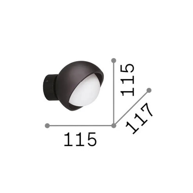 Lampa ścienna IDEAL LUX Bloom, czarny, Ø 12 cm, metal