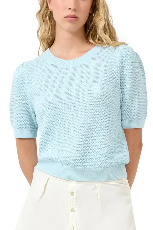 s.Oliver -qs Pullover Shortsleeve Blue Maat: XL | Sweaters Outlet | Dames | Blauw