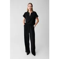 Shoeby La-sbglitter Wide Leg Black Maat: S | Wijde Broeken Outlet | Dames | Zwart