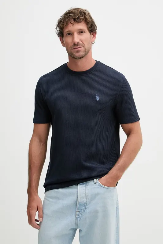 U.S. Polo Assn. t-shirt męski bawełniany RIB TEXTURE