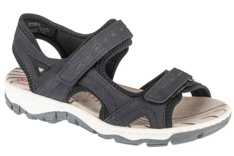 Rieker Sandals 68866-14, Damskie, Granatowe, sandały, skóra syntetyczna, rozmiar: 36