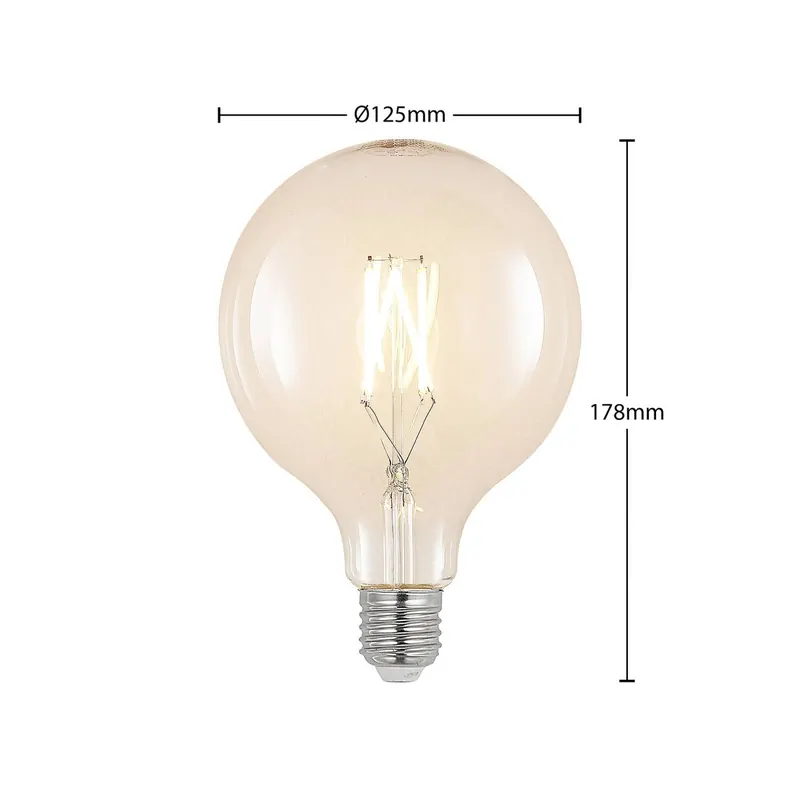 Filament LED E27 6W 2 700 K G125 globe 3 szt.