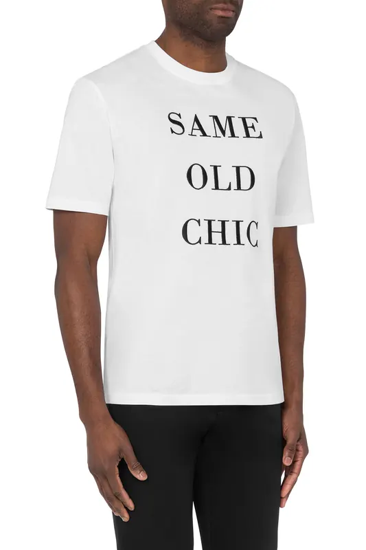 Moschino Same Old Chic Organic Jersey T-shirt White Maat: S | T-Shirts Outlet | Heren | Wit