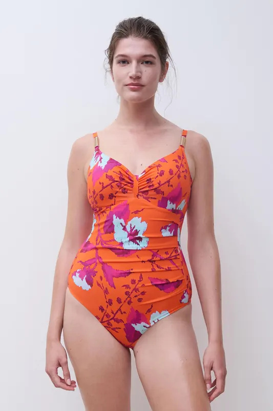 Chantelle Icon Swimwear Painted Flowers Maat: E75 | Badpakken Outlet | Dames | Oranje