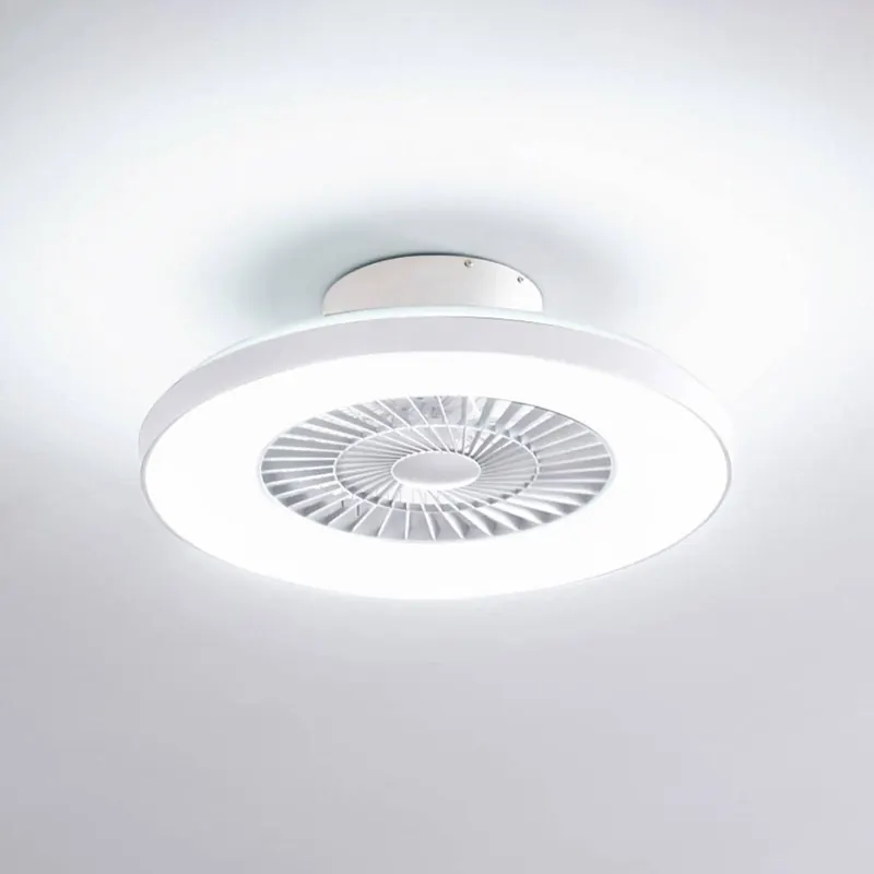 Wentylator sufitowy LED Lindby Smart Paavo, biały, cichy, Tuya