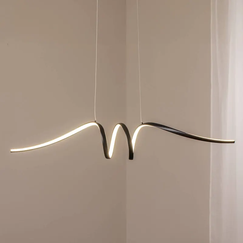 Żyrandol LED Loop, metal, czarny chrom, 4000 K